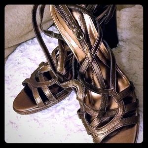 Etienne Aigner Bronze color heels